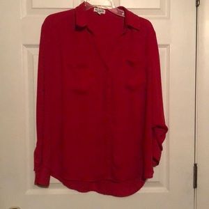 Red blouse button down
